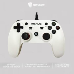Rexus Gladius GX1 Pro Stick Gaming Gamepad Controler USB PC Joystick - WHITE