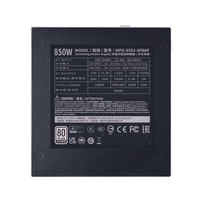 POWER SUPPLY COOLER MASTER XG PLATINUM XG 850 - 850W 80+ PLATINUM - Image 3