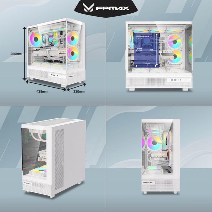 CASING FPMAX Crystal Z8 White - ATX, mATX, ITX - Image 4