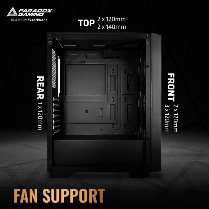 CASING PARADOX GAMING TWISTER - ATX, mATX, mITX - INCLUDE 3 FAN - Image 4
