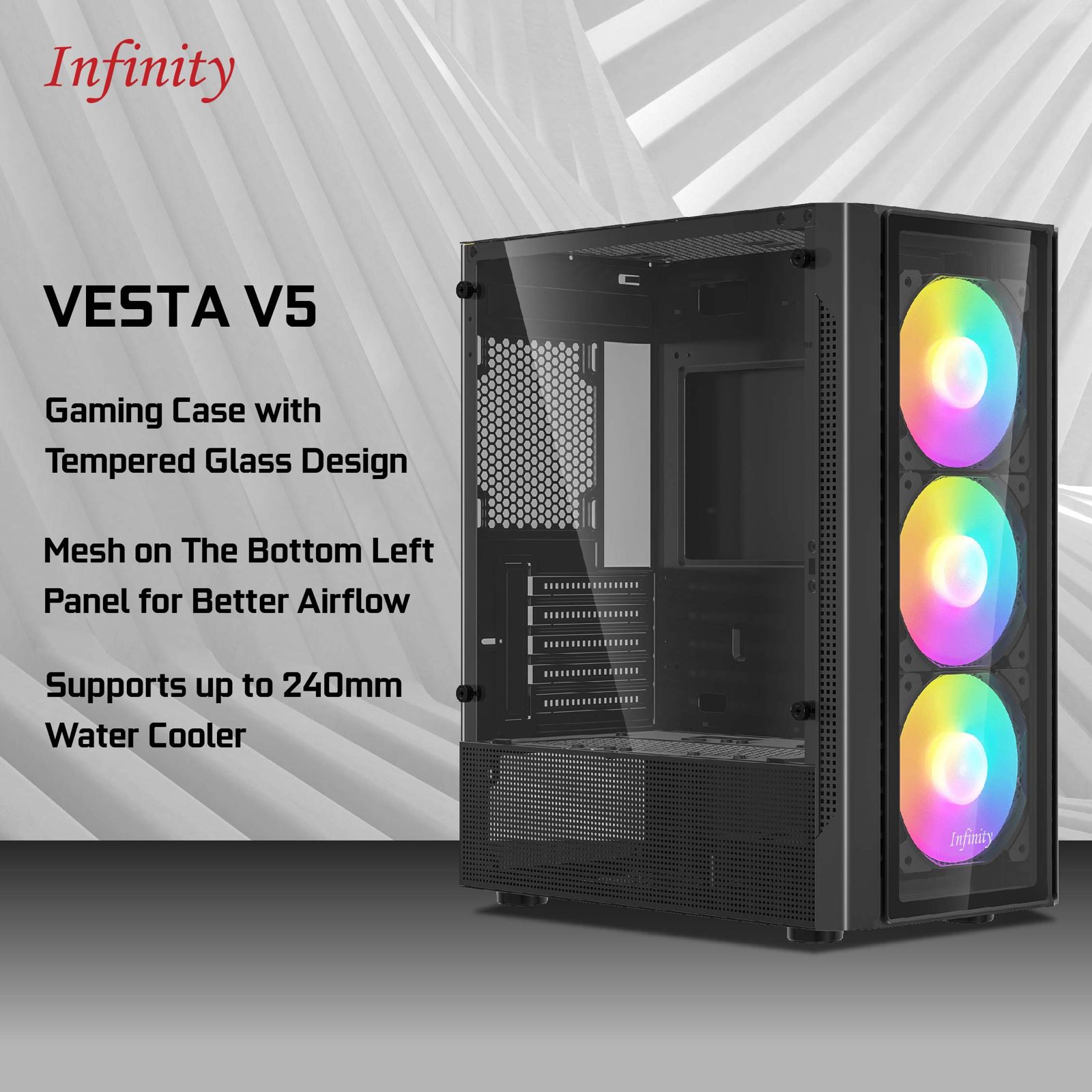 CASING INFINITY VESTA V5 With 3 Fan RGB