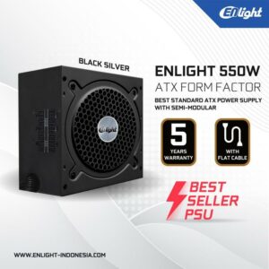 JualPower Supply ENLIGHT 550W &ndash; SEMI MODULAR &ndash; BLACK