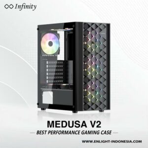 JualCasing INFINITY MEDUSA V2 – TEMPERED GLASS – TANPA FAN