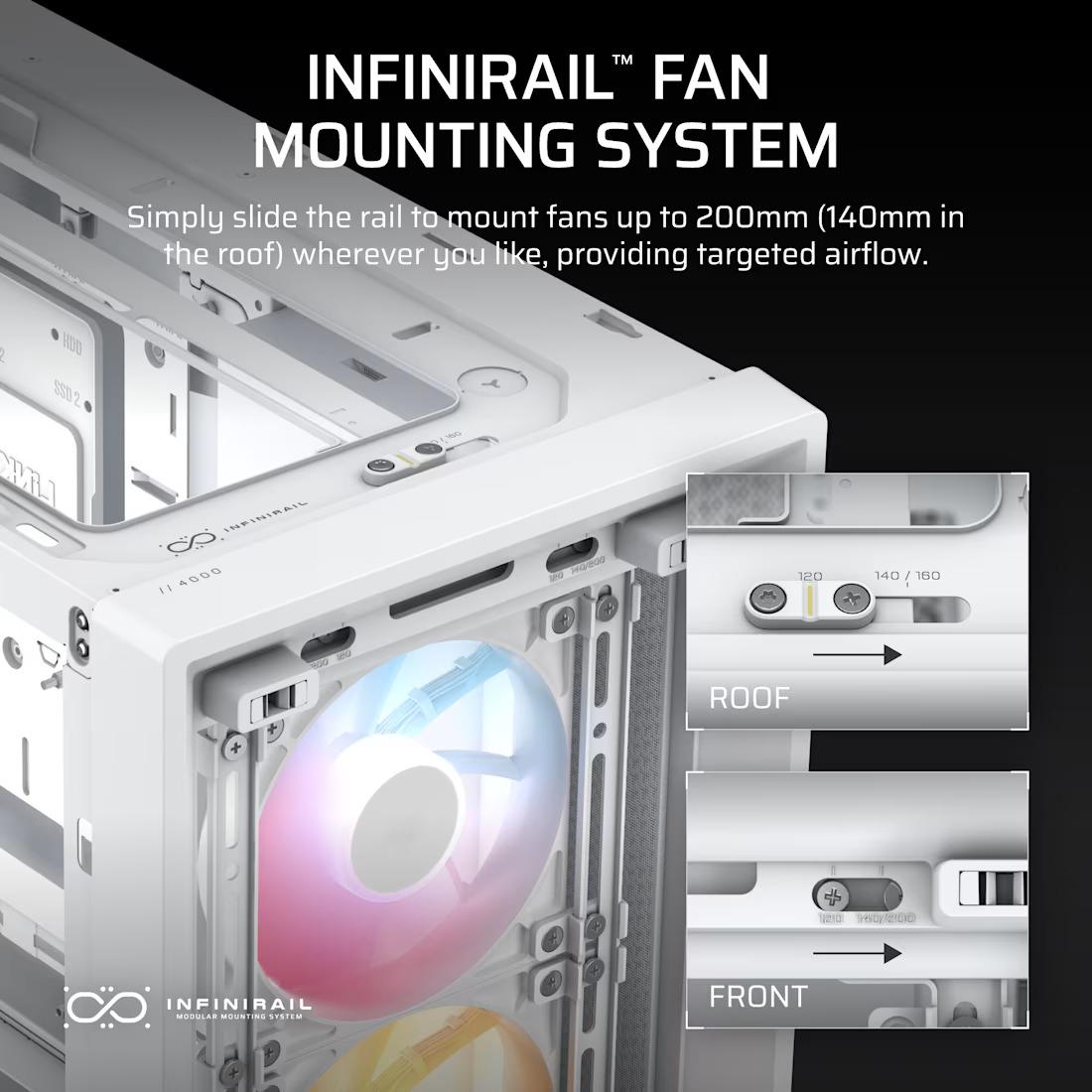 CASING CORSAIR FRAME 4000D ARGB Mid Tower - WHITE - Image 5