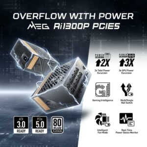 JualPower Supply MSI MEG Ai1300P PCIE5 – 1300W 80+ Platinum FULL MODULAR