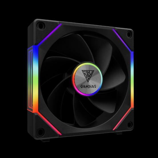 Fan Casing GAMDIAS AEOLUS P2-1203U ARGB PWM 120mm Fan Pack 3IN1 - BLACK - Image 4