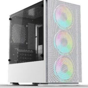 CASING PARADOX GAMING DURANDAL + 3 FAN RGB - mATX, mini itx - WHITE