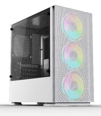 CASING PARADOX GAMING DURANDAL + 3 FAN RGB - mATX, mini itx - WHITE