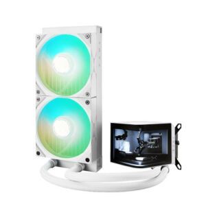 TRYX PANORAMA 240 ARGB  240mm - L Shaped AMOLED Screen - Liquid CPU Cooler - WHITE