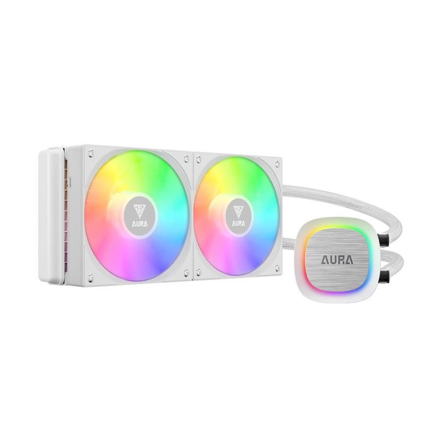 GAMDIAS AURA GL240 V2 AGRB - 240mm AIO Liquid CPU Cooler - WHITE