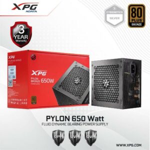 POWER SUPPLY ADATA PYLON 650 - 650W 80+ BRONZE - PYLON650B-BKCEU