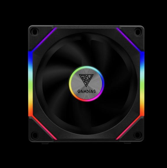 Fan Casing GAMDIAS AEOLUS P2-1203U ARGB PWM 120mm Fan Pack 3IN1 - BLACK - Image 2