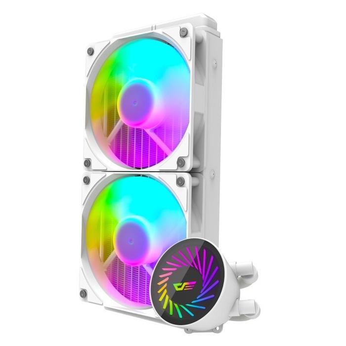 DarkFlash RADIAN DCS240 / DCS 240 ARGB 240mm AIO Liquid Cooler - WHITE