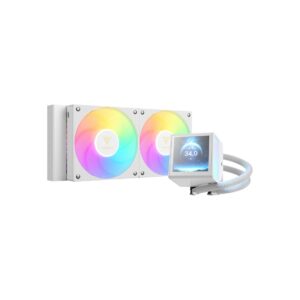 GAMDIAS CHIONE P5-240 - 240MM LCD POWERFULL DIGITAL COOLING - AIO Liquid CPU Cooler - WHITE