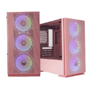 CASING PARADOX GAMING DURANDAL + 3 FAN RGB - mATX, mini itx - PINK - Image 2