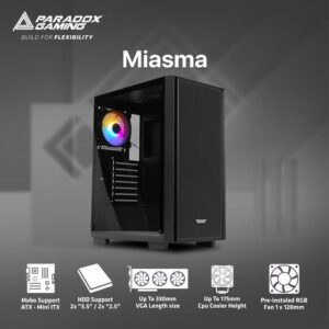 CASING PARADOX GAMING MIASMA - ATX, mATX, mITX