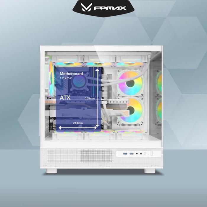 CASING FPMAX Crystal Z8 White - ATX, mATX, ITX - Image 3