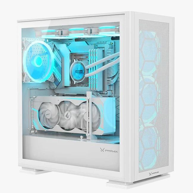 CASING FPMAX AIRPOWER G5 EX H909 + 4 FAN - E-ATX GAMING CASE - WHITE