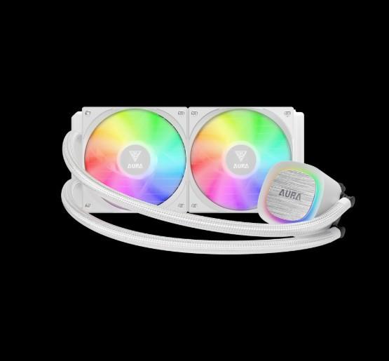 GAMDIAS AURA GL240 V2 AGRB - 240mm AIO Liquid CPU Cooler - WHITE - Image 2