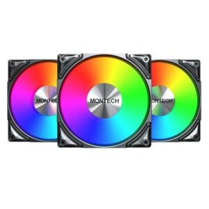 JualFAN CASING MONTECH METAL PRO 12 ARGB 3in1 PWM 3 Pack – 120mm / 12CM Fan – BLACK