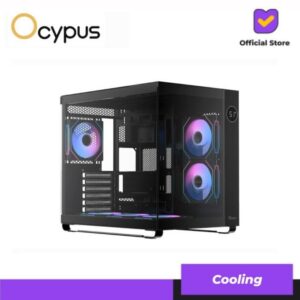 Casing OCYPUS IOTA C70 ARGB | A Panoramic Display Mid Tower Case with 6 ARGB Fan - BLACK