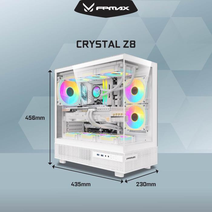 CASING FPMAX Crystal Z8 White - ATX, mATX, ITX - Image 2