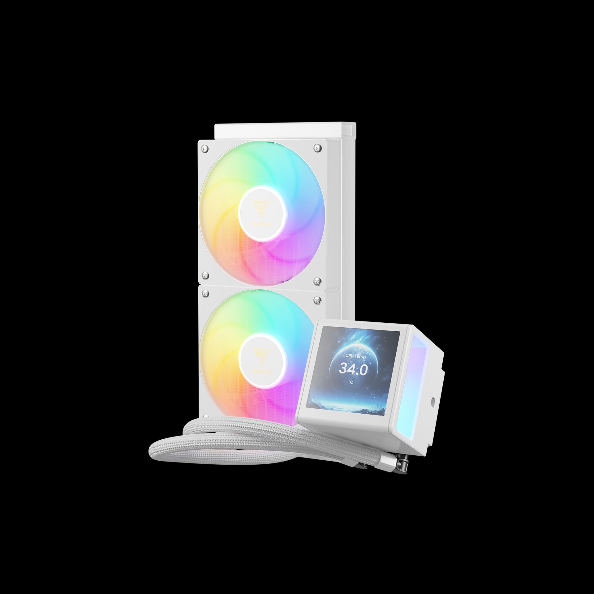 GAMDIAS CHIONE P5-240 - 240MM LCD POWERFULL DIGITAL COOLING - AIO Liquid CPU Cooler - WHITE - Image 4