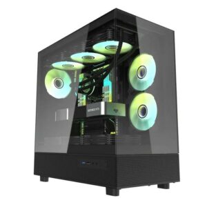 CASING DarkFlash DPX90 ATX PC Case | 270 Panoramic Pillarless Design - BLACK