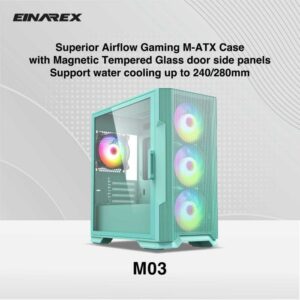 CASING EINAREX M03 COLOR 1X120MM FAN ARGB - mATX Gaming Case - MINT