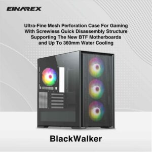 Casing EINAREX BLACK WALKER - ATX, mATX Gaming Case
