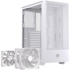 Casing EINAREX Pulse P100 -  ITX/mATX/ATX Case + 3 FAN 120MM - WHITE