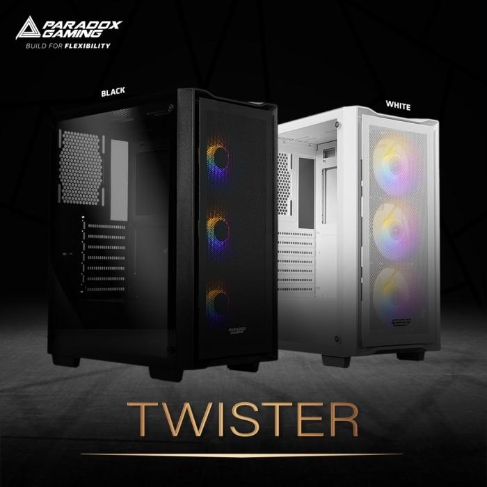 CASING PARADOX GAMING TWISTER - ATX, mATX, mITX - INCLUDE 3 FAN