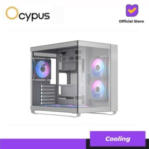 Casing OCYPUS IOTA C70 ARGB | A Panoramic Display Mid Tower Case with 6 ARGB Fan - WHITE