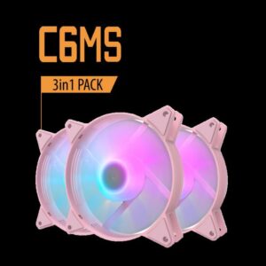 JualFan Casing Aigo DarkFlash C6MS PINK 3in1 AURORA RAINBOW &ndash; 12CM 3Pack