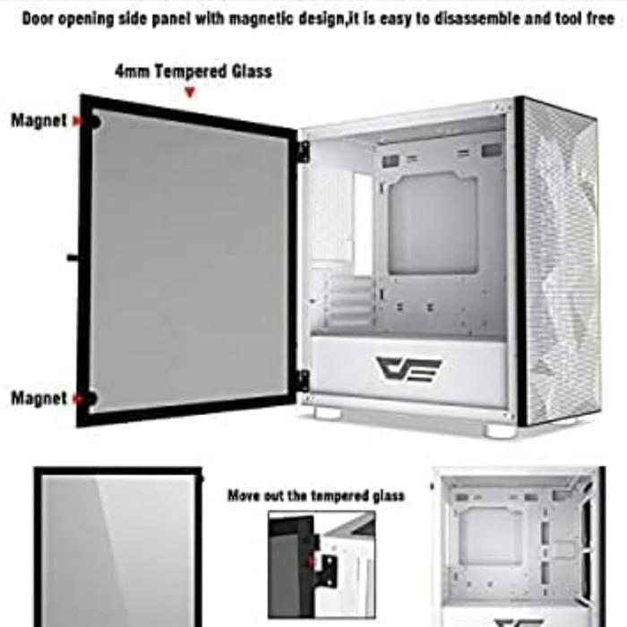 Casing Aigo DarkFlash DLM21 Mesh - WHITE - Image 4