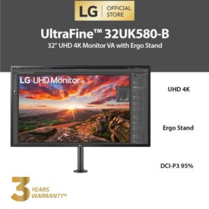 Monitor LG 32UK580-B 32'' UHD 4K Monitor with Ergo Stand DCI-P3 95%