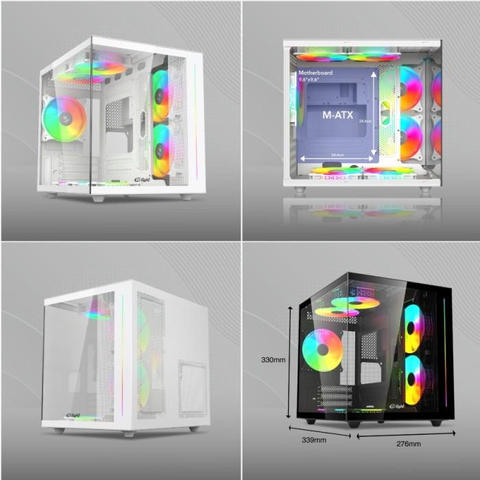 Casing ENLIGHT Z8 BLACK - Micro ATX - INCLUDE 3 FAN - Image 4