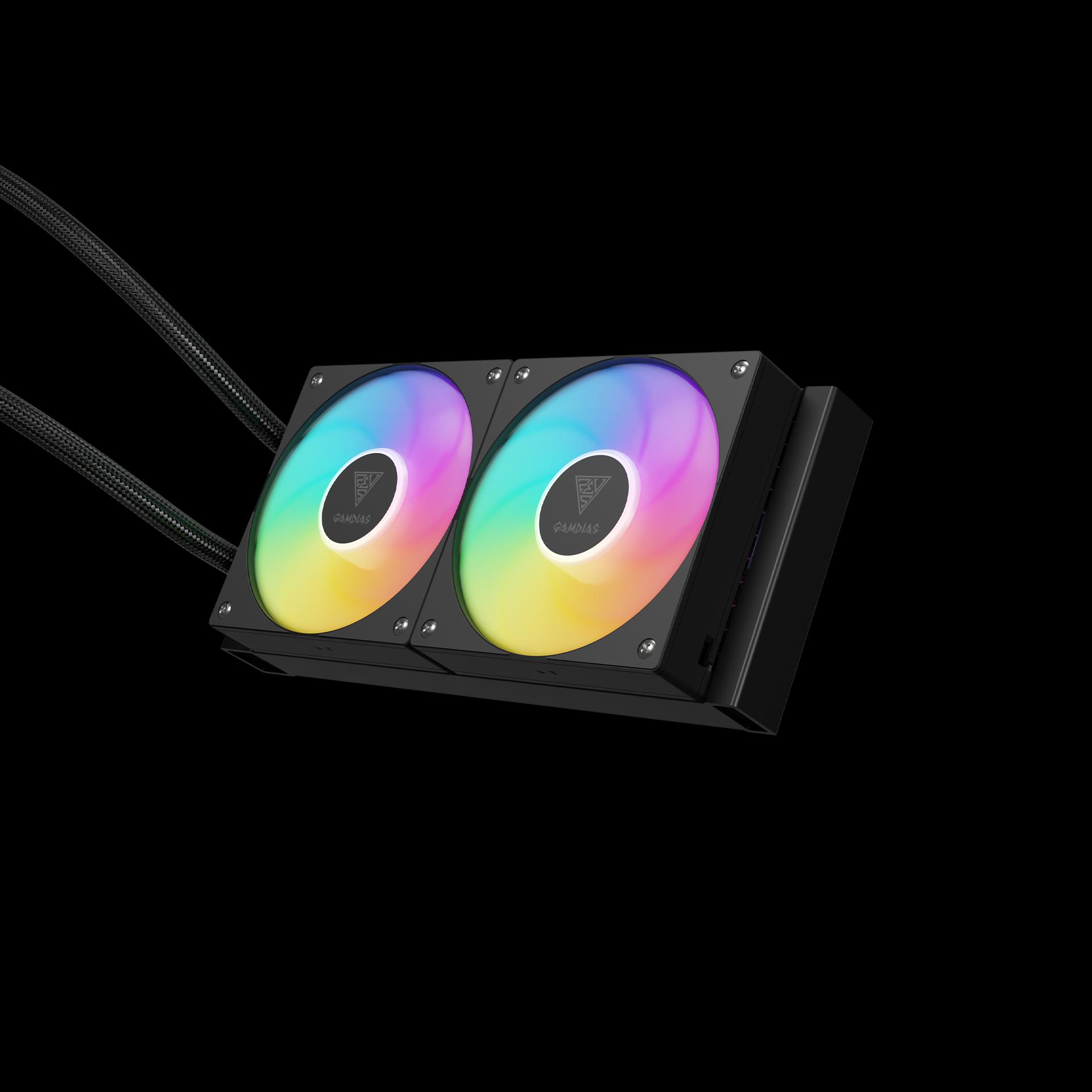 GAMDIAS CHIONE P5-240 - 240MM LCD POWERFULL DIGITAL COOLING - AIO Liquid CPU Cooler - BLACK - Image 3