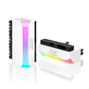 EZDIY-FAB ATX 24 PIN Angle Adapter With ARGB Module - WHITE