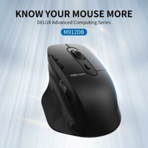 JualMouse Delux M912 Wireless Ergonomic With OLED Screen