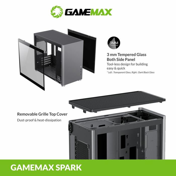 Casing GameMax Spark MATX - Hitam - Image 4
