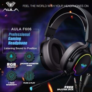 JualHeadset Gaming LED AULA F606 – RGB Running