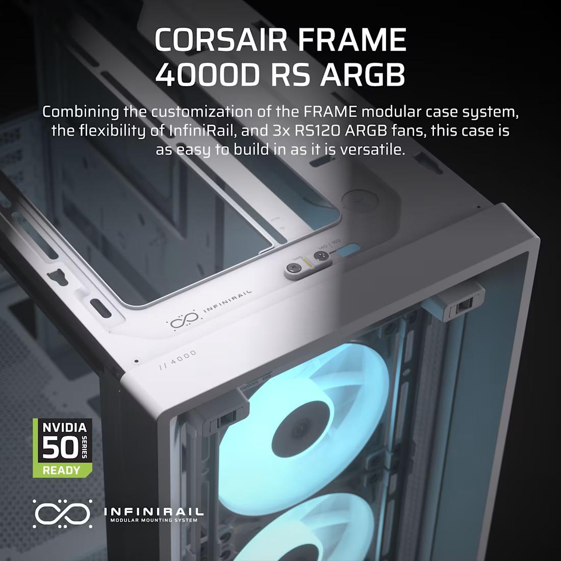 CASING CORSAIR FRAME 4000D ARGB Mid Tower - WHITE - Image 3