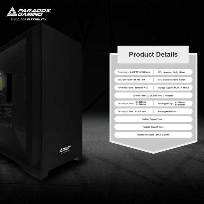 PARADOX GAMING BELIAL WHITE - TEMPERED GLASS - Micro ATX Case - Image 4