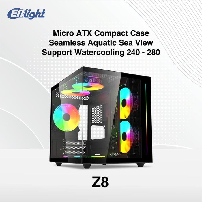 Casing ENLIGHT Z8 BLACK - Micro ATX - INCLUDE 3 FAN