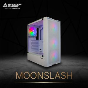 Casing PARADOX GAMING MOONSLASH - ATX, MATX Case - WHITE