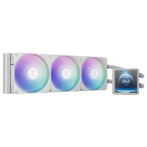 GAMDIAS AURA GL360 LCD - 360mm AIO Liquid CPU Cooler - WHITE