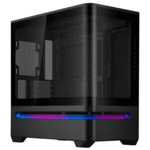 JualCasing ASUS PRIME AP202 – mATX Case Tempered Glass Curved – BLACK
