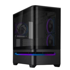 Casing ASUS PRIME AP202 ARGB - mATX Case Tempered Glass Curved With FAN - BLACK