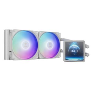 GAMDIAS AURA GL240 LCD AGRB - 240mm AIO Liquid CPU Cooler - WHITE
